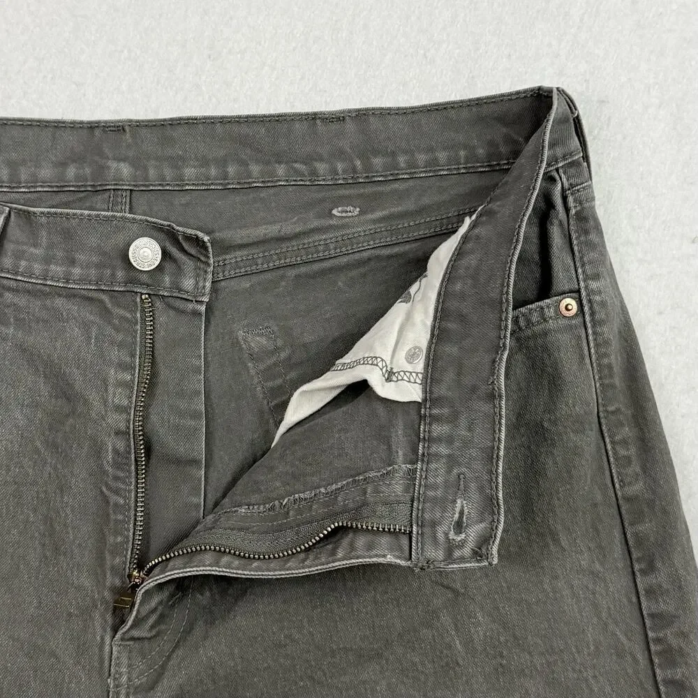 Levis 505 Jeans Mens Size 38X29 Gray Regular Fit Straight Medium Wash Denim